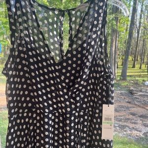 Worn once CALVIN KLEIN high low polka dot dress